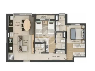 Apartamento com 2 Quartos à venda, 66m² no Parque Baguaçu, Araçatuba