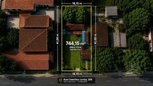 Lote/Terreno à venda, 744m² no São Francisco, Curitiba
