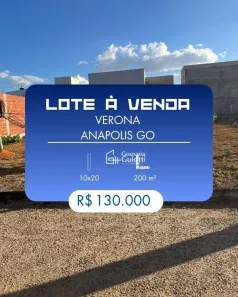 Lote/Terreno à venda, 200m² no Loteamento Residencial Verona, Anápolis