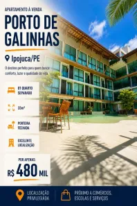 Apartamento com 1 Quarto à venda, 35m² no Porto de Galinhas, Ipojuca