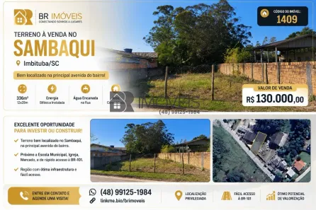 Lote/Terreno à venda, 336m² no SAMBAQUI, Imbituba