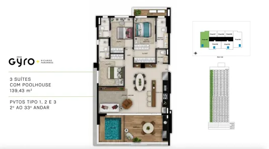 Apartamento com 3 Quartos à venda, 139m² no Setor Marista, Goiânia