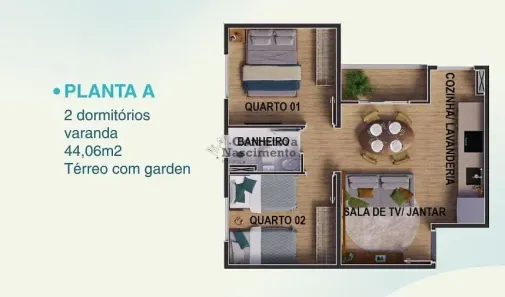 Apartamento com 2 Quartos à venda, 44m² no Jardim Residencial Golden Park, Jacareí