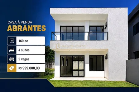 Casa de Condomínio com 4 Quartos à venda, 160m² no Catu de Abrantes (Abrantes), Camaçari