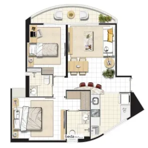 Apartamento com 2 Quartos à venda, 56m² no Ponta Negra, Natal