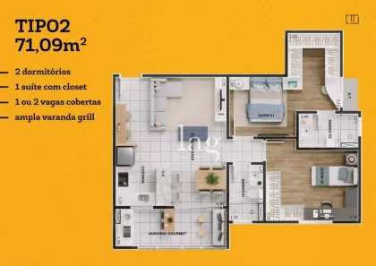 Apartamento com 2 Quartos à venda, 71m² no Parque Campolim, Sorocaba