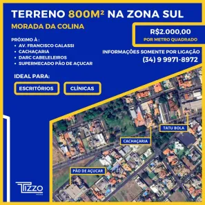 Lote/Terreno à venda, 800m² no Morada da Colina, Uberlândia