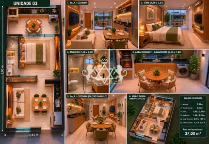 Apartamento com 1 Quarto à venda, 37m² no Pontal de Santa Marina, Caraguatatuba