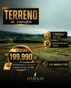 Lote/Terreno à venda, 1000m² no Centro (Caucaia do Alto), Cotia