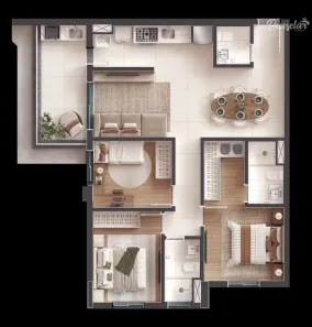 Apartamento com 3 Quartos à venda, 86m² no Vila Teller, Indaiatuba