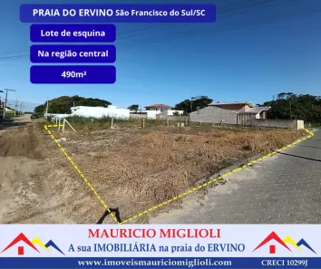 Lote/Terreno à venda, 490m² no Praia do Ervino, São Francisco do Sul
