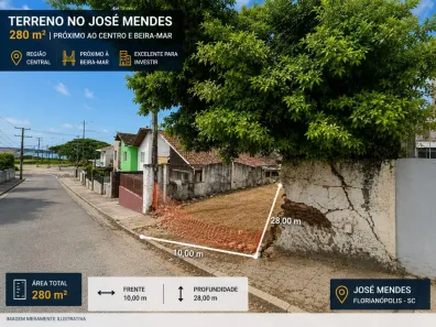 Lote/Terreno à venda, 280m² no José Mendes, Florianópolis