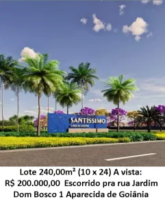 Lote/Terreno à venda, 240m² no Setor Pai Eterno, Trindade