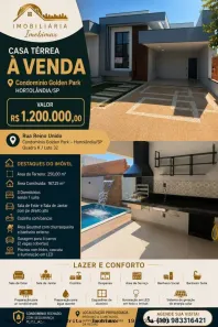 Casa de Condomínio com 3 Quartos à venda, 168m² no Jardim Golden Park Residence, Hortolândia