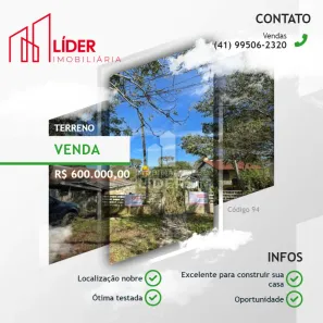 Lote/Terreno à venda, 550m² no Vista Alegre, Curitiba
