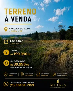 Lote/Terreno à venda, 1000m² no Centro (Caucaia do Alto), Cotia