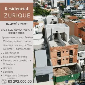 Apartamento com 2 Quartos à venda, 45m² no Vila Guiomar, Santo André