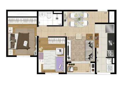 Apartamento com 2 Quartos à venda, 50m² no Vila Metalúrgica, Santo André