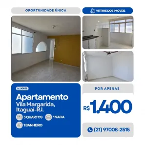 Apartamento com 3 Quartos para alugar, 59m² no Vila Margarida, Itaguaí