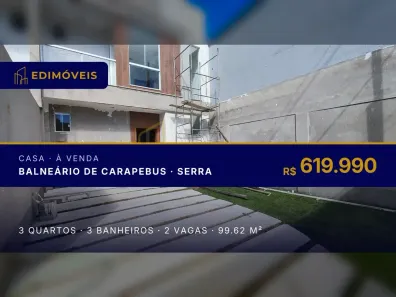 Casa com 3 Quartos à venda, 99m² no Balneário de Carapebus, Serra