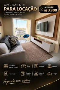 Apartamento com 2 Quartos para alugar, 65m² no Jardim Eldorado, São Luís