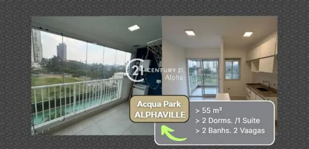 Apartamento com 2 Quartos para alugar, 55m² no Alphaville Empresarial, Barueri