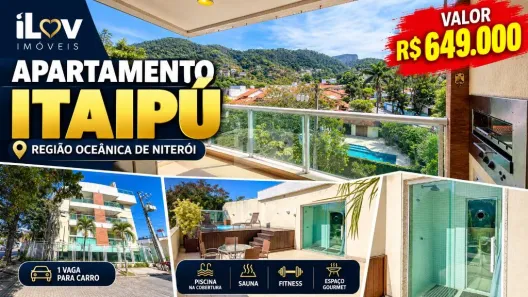 Apartamento com 2 Quartos à venda, 70m² no Itaipu, Niterói