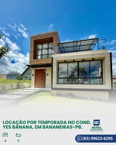 Sobrado com 4 Quartos para alugar, 200m² no , Bananeiras