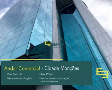 Sala Comercial para alugar, 295m² no Cidade Monções, São Paulo