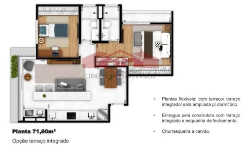Apartamento com 2 Quartos à venda, 72m² no Vila Brandina, Campinas