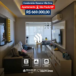 Apartamento com 2 Quartos à venda, 62m² no Vila Ema, São Paulo