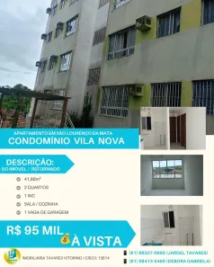 Apartamento com 2 Quartos à venda, 41m² no Muribara, São Lourenço da Mata