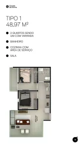 Apartamento com 2 Quartos à venda, 48m² no Centro, Ipojuca