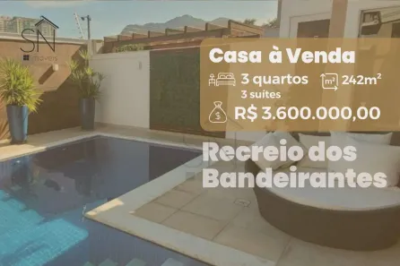 Casa de Condomínio com 3 Quartos à venda, 300m² no Recreio dos Bandeirantes, Rio de Janeiro