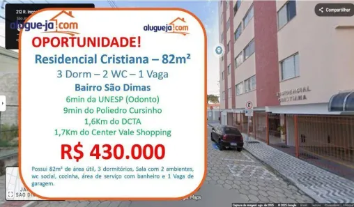 Apartamento com 3 Quartos à venda, 82m² no Jardim São Dimas, São José dos Campos
