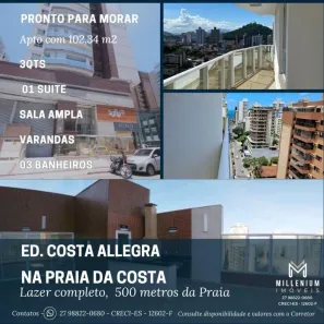 Apartamento com 3 Quartos à venda, 99m² no Praia da Costa, Vila Velha