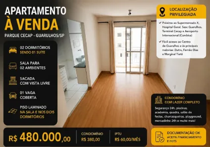 Apartamento com 2 Quartos à venda, 55m² no Vila Miriam, Guarulhos