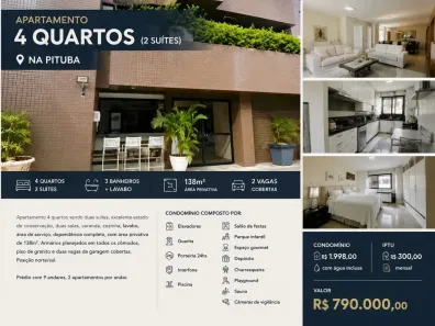 Apartamento com 4 Quartos à venda, 138m² no Pituba, Salvador