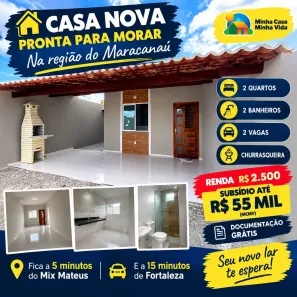 Casa com 2 Quartos à venda, 100m² no Jardim Bandeirantes, Maracanaú