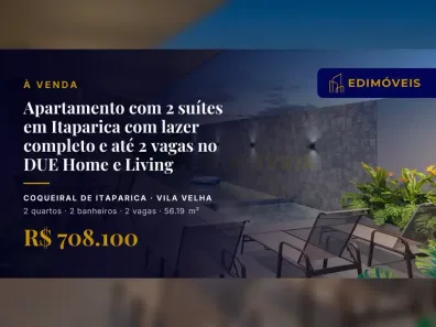 Apartamento com 2 Quartos à venda, 56m² no Coqueiral de Itaparica, Vila Velha
