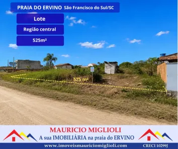 Lote/Terreno à venda, 525m² no Praia do Ervino, São Francisco do Sul