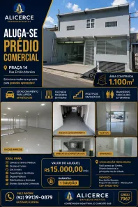 Prédio Comercial para alugar, 1000m² no Praça 14 de Janeiro, Manaus