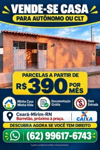 Casa com 2 Quartos à venda, 47m² no BARRETÃO, Ceará-Mirim