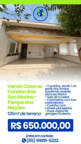 Casa de Condomínio com 3 Quartos à venda, 120m² no Parque Residencial das Nações Indígenas, Cuiabá