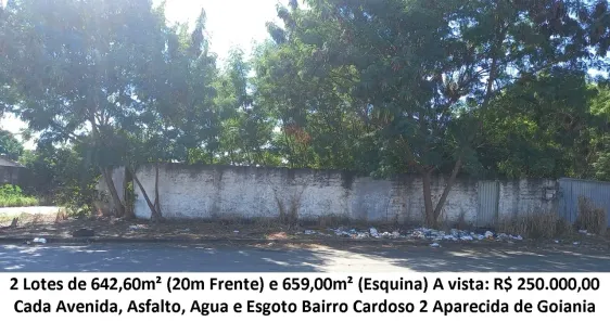 Lote/Terreno à venda, 642m² no Cardoso Continuação, Aparecida de Goiânia