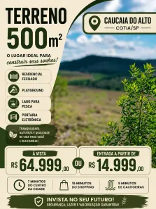 Lote/Terreno à venda, 500m² no dos Mendes (Caucaia do Alto), Cotia