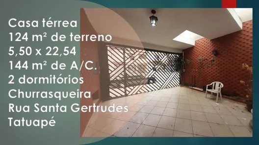 Casa com 2 Quartos à venda, 144m² no Chácara Santo Antônio (Zona Leste), São Paulo