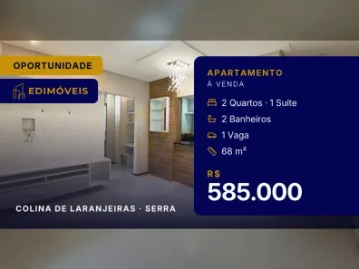 Apartamento com 2 Quartos à venda, 68m² no Colina de Laranjeiras, Serra