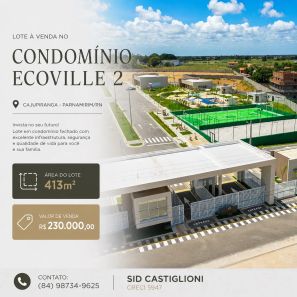 Lote/Terreno à venda, 413m² no Cajupiranga, Parnamirim