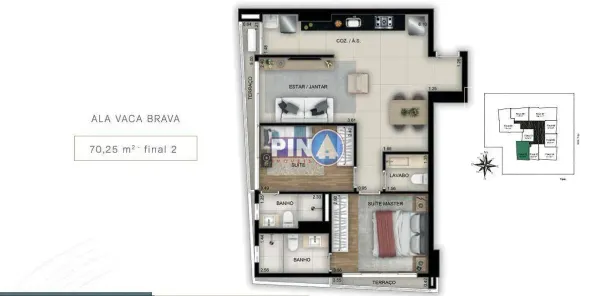 Apartamento com 2 Quartos à venda, 70m² no Setor Bueno, Goiânia